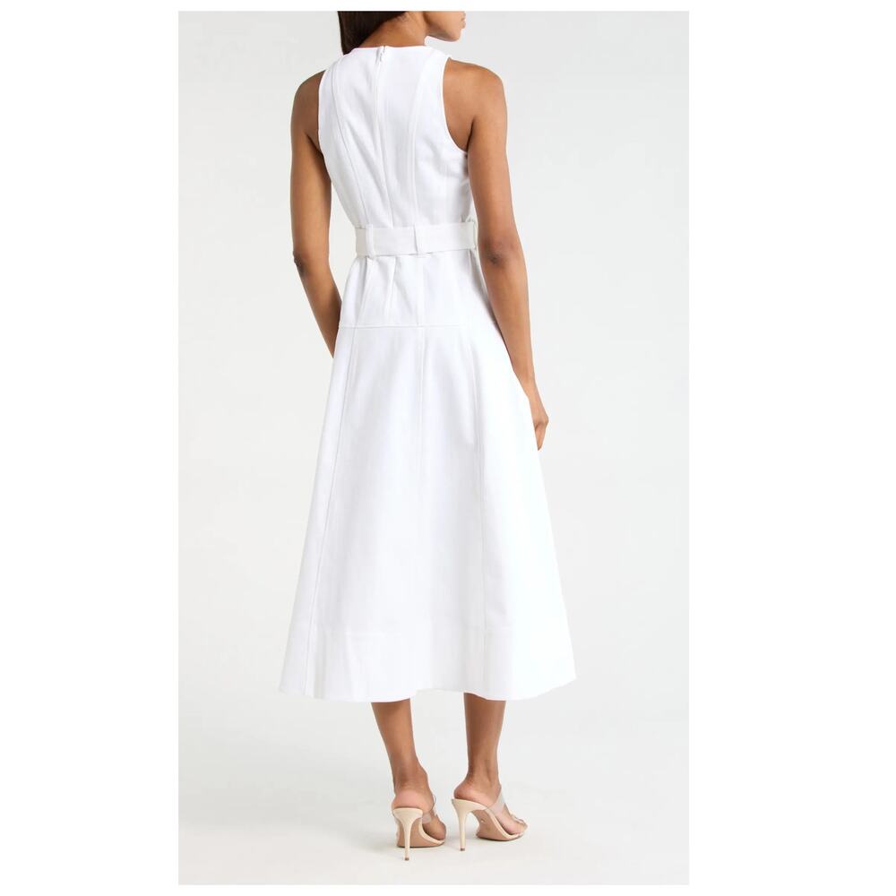 NEW Cinq à Sept Margaret Sleeveless Cotton Blend A-Line Midi Dress Size 8 - Picture 2 of 12
